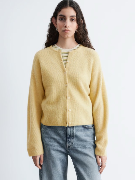 & Other Stories Sweaters - Alpaca Yellow Knit Cardigan